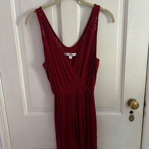 Red summery flowy romper